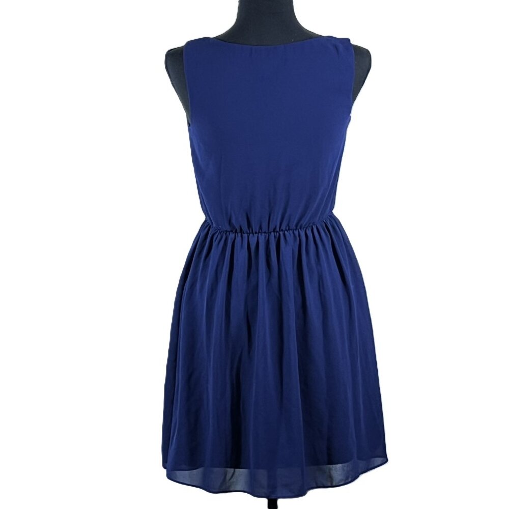 Navy Blue Fit & Flare Dress by "By & By", Extra Small - Picture 3 of 5